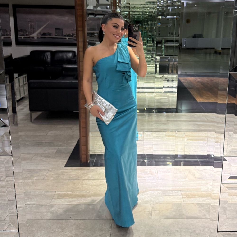 Blue One-Shoulder Maxi Dress - Gown